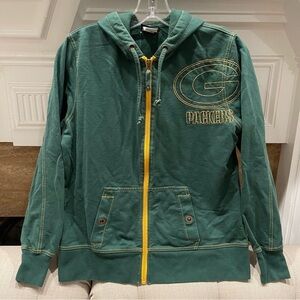 J: Green Bay Packers NFL Zip Hoodie Women’s M  Cheesehead Embroidery sweatshirt
